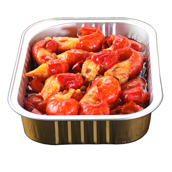 Full Automatic Production Line for Packing Spicy Mashed Garlic Thirteen-Spice Crawfish Tails in Aluminium Foil Container