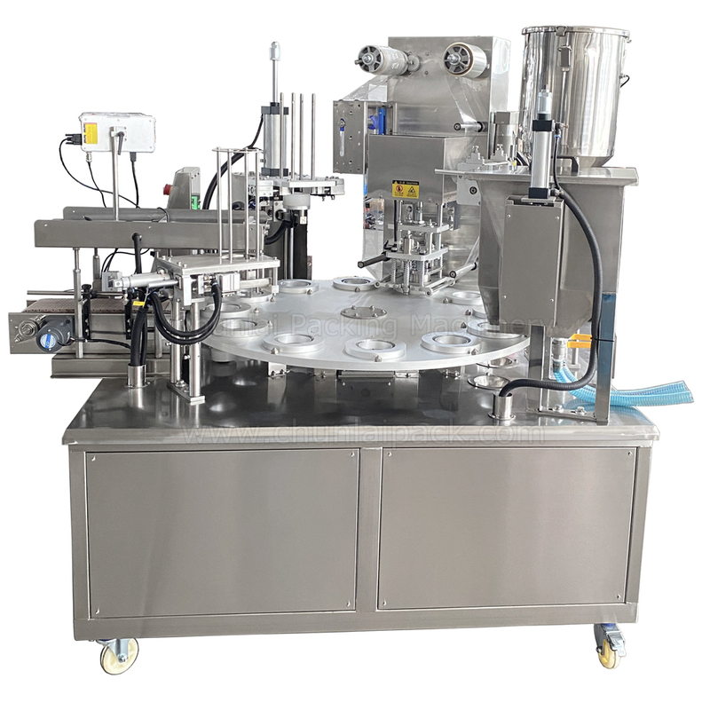 KIS-900 Automatic Rotary Type Popping Boba Milk Tea Cup Filling Sealing Machine