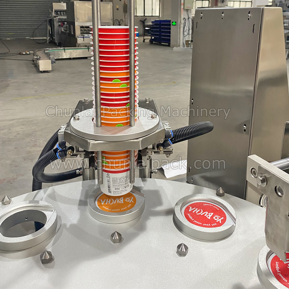 Automatic Rotary Yogourt Jam Cup Filling Sealing Machine 