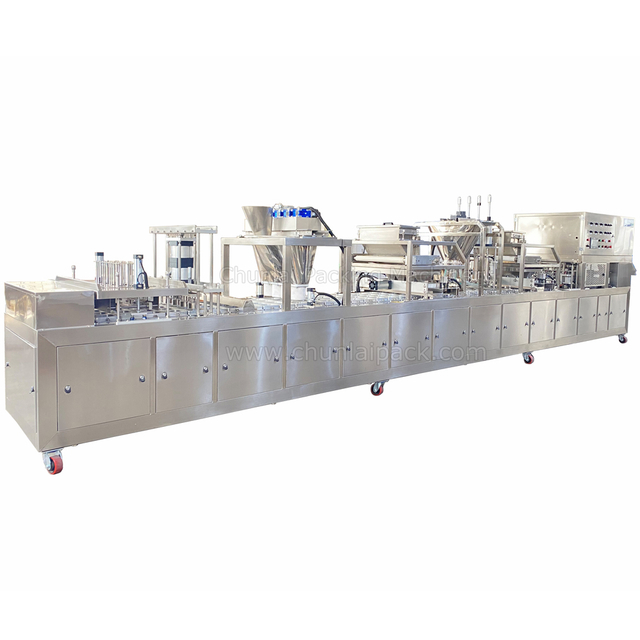 BG-4 Inline Type Aluminium Foil Container Filling and Sealing Machine for PETS Food Meat Paste Packing