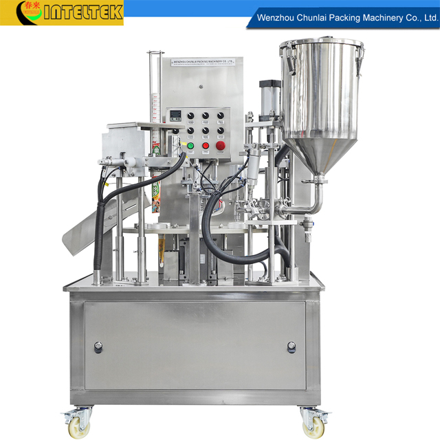 Carousel type smoothie popsicle tube calippo tube filling and sealing machine