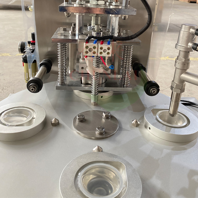 Semi-automatic Hand-rotating Turntable Liquid Powder Paste Cup Filling And Sealing Machine