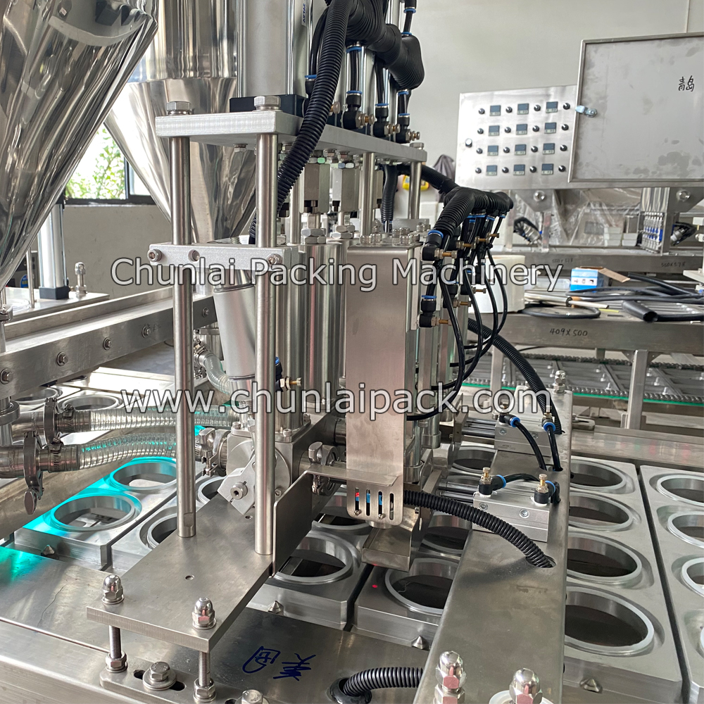 BG60A Inline Type Hummus Cup Filling And Sealing Machinery
