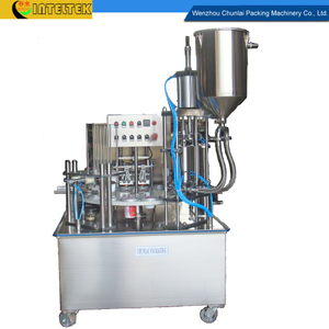 Automatic Rotary Type Sauce Chili Chocolate Cup Filling Sealing Capping Machine