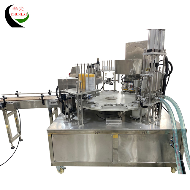 KIS-900-2 Automatic Rotary Type Yogurt Cup Filling Sealing Lidding Machine