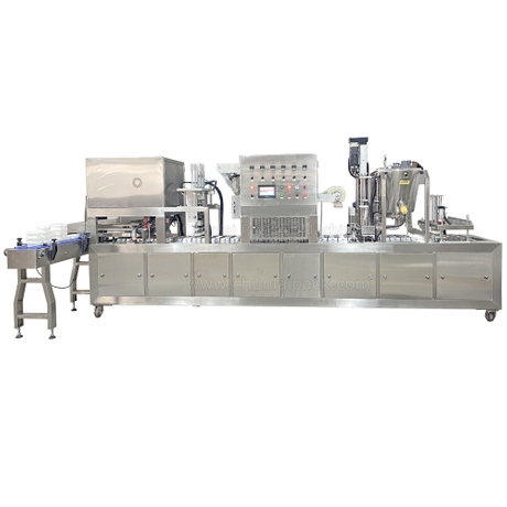 2 Lanes Cheese Cup Filling Sealing Machine 