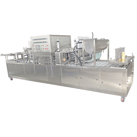 8 Lanes Clotted Cream Yogurt Cup Filling Sealing Capping Machine 