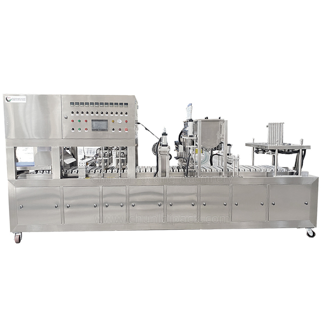 6 Cups per Time Inline Type Calippo Paper Cup Filling and Sealing Machine