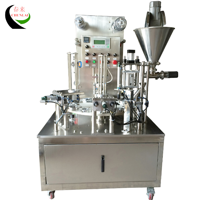 KIS-900 Rotary Type Point Coffee Capsule Powder Auger Filling Sealing Machine