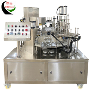 KIS-900-2 Automatic Rotary Type Yogurt Cup Filling Sealing Lidding Machine
