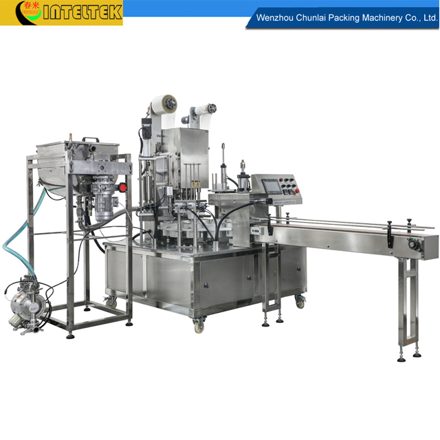 Automatic Rotary Type Hummus Cup Filling Sealing Capping Machinery