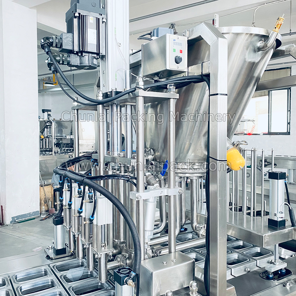 4 Lines Cream Cheese Cup Filling Sealing Machine 