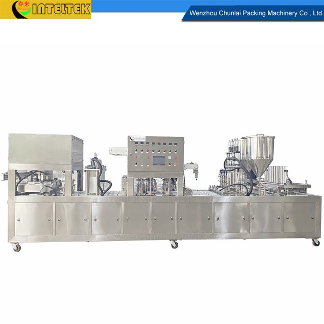 BG60A Inline Type Hummus Cup Filling And Sealing Machinery