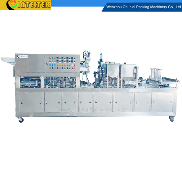 4 Cups Granule Measusing Cup Filling Piston Filler and Sealing Machine
