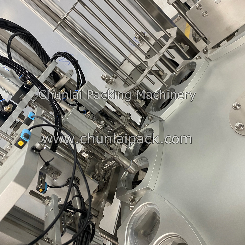 KIS-900 Automatic Rotary Type Salad Cup Filling Sealing Capping Machine