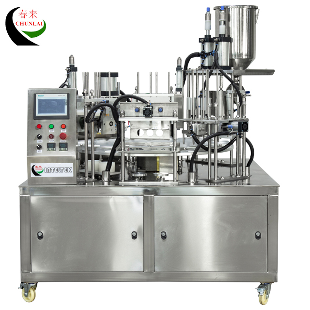 Automatic Rotary Type Set Yogurt Cup Filling Sealing Capping Machine