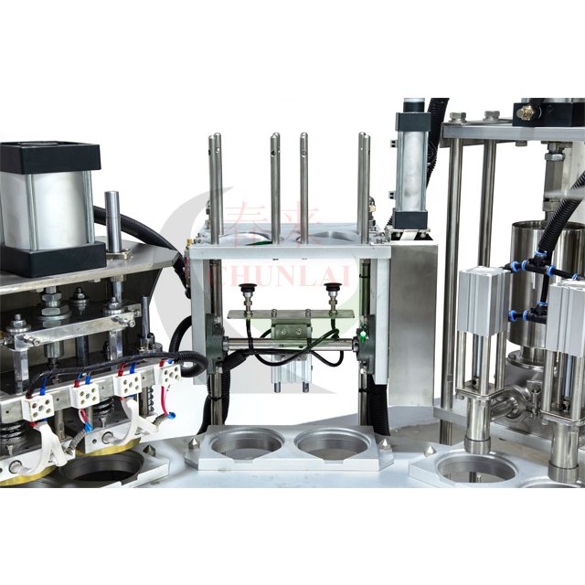 KIS-900-2 Automatic Rotary Type Set Yogurt Cup Filling Sealing Capping Machine