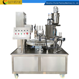 KIS-900-2 Automatic Rotary Type Cheese Cup Filling Capping Machine