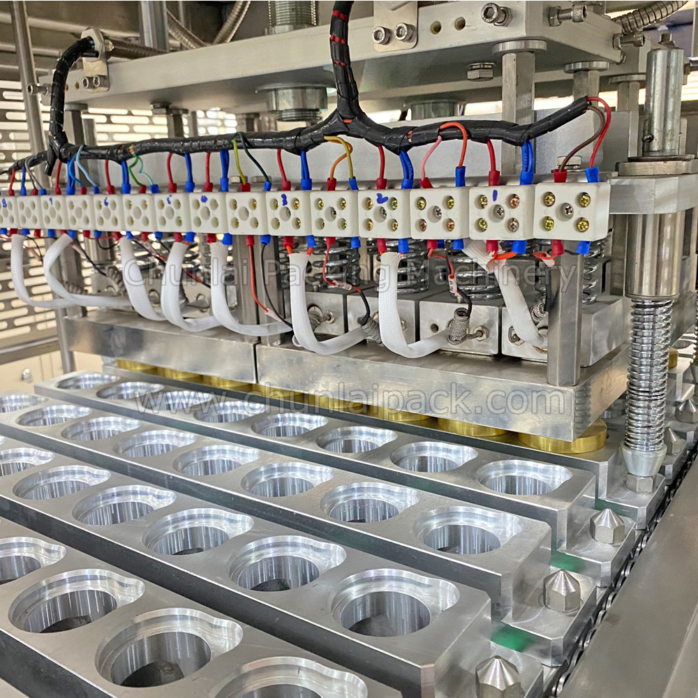 6 Lanes Inline Type Ice Cream Paper Cup Sealing Machine
