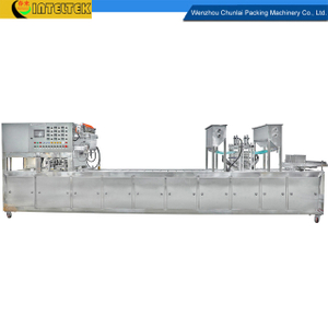 Linear Type Silken Tofu Box Continuous Motion Filling Sealing Machine 