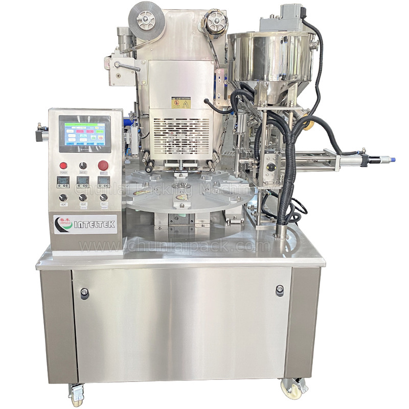 Rotary Cup Filling Sealing Machine for Finger Biscuit Chocolate Dipping Sauce Packing