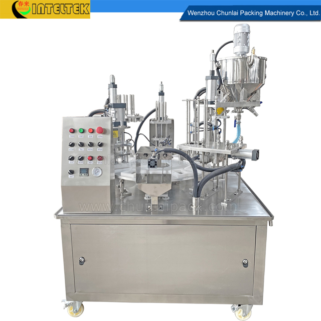 Automatic High Efficiency Easy To Operate Butter Cup Filling And Sealing Machine