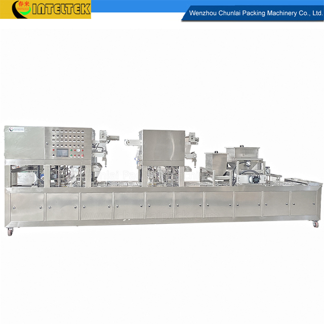 Automatic linear large output manufacturers direct sales calcium chloride closet moisture absorber container packaging filling and sealing machine