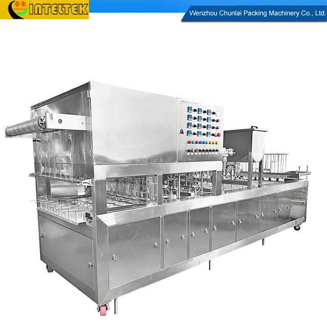 Inline Type Soybean Milk Cup Filling Sealing Machine (Intermittent Motion)