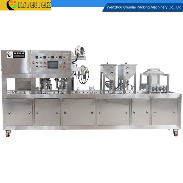 Linear Beancurd Duck Blood Box Filling And Sealing Machine