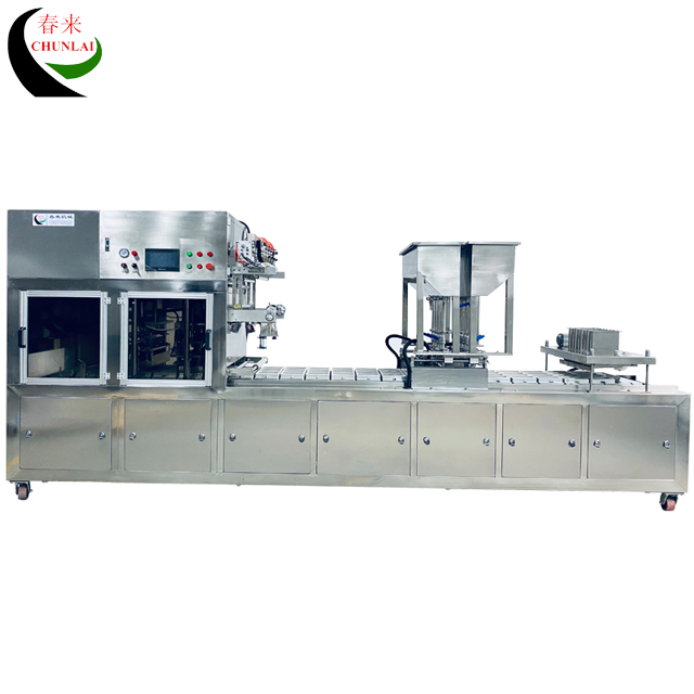 Inline Type Beancurd Tray Continuous Motion Filling And Sealing Machinery